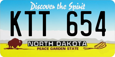 ND license plate KTT654
