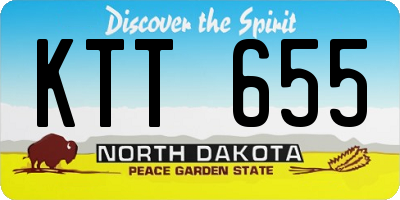 ND license plate KTT655