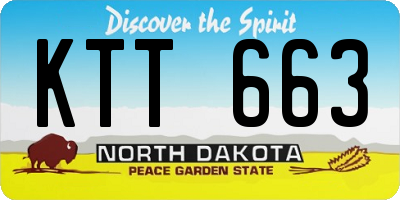 ND license plate KTT663