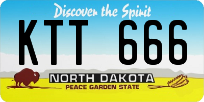 ND license plate KTT666