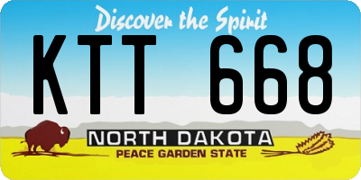 ND license plate KTT668