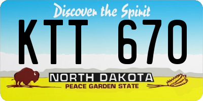 ND license plate KTT670