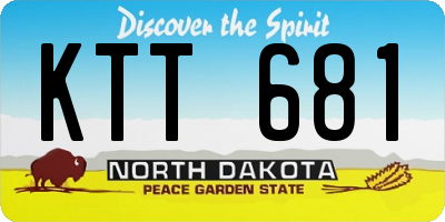 ND license plate KTT681
