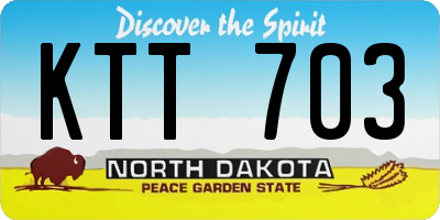 ND license plate KTT703