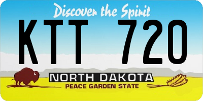 ND license plate KTT720