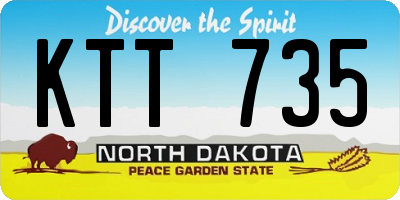 ND license plate KTT735