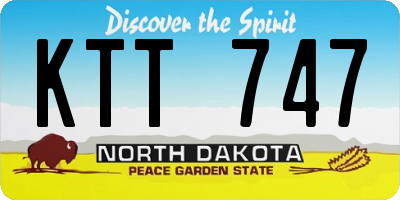 ND license plate KTT747