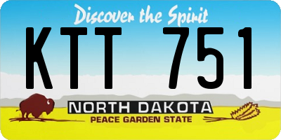 ND license plate KTT751