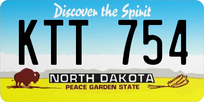 ND license plate KTT754