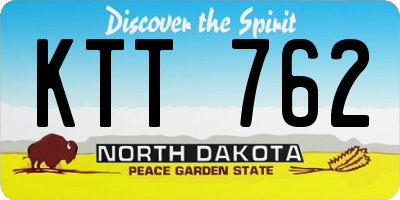 ND license plate KTT762