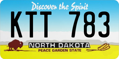 ND license plate KTT783