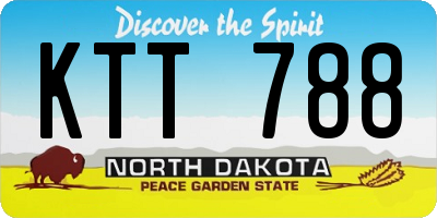 ND license plate KTT788