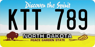ND license plate KTT789