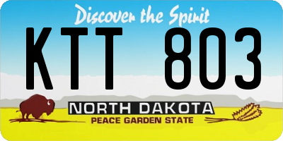 ND license plate KTT803