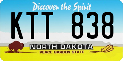 ND license plate KTT838