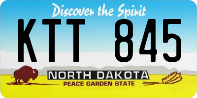 ND license plate KTT845