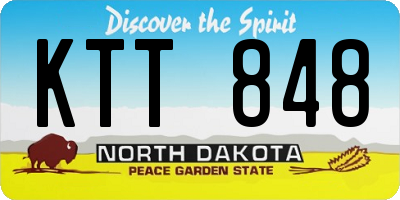 ND license plate KTT848