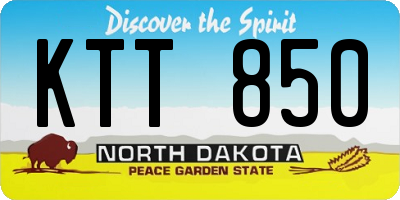 ND license plate KTT850