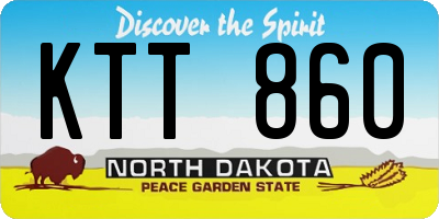 ND license plate KTT860