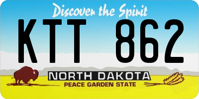 ND license plate KTT862