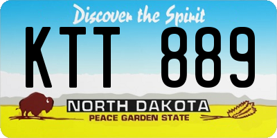 ND license plate KTT889