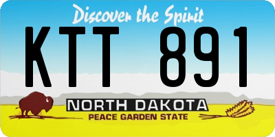 ND license plate KTT891