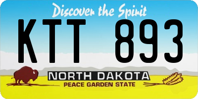 ND license plate KTT893