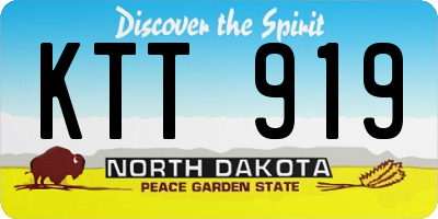 ND license plate KTT919