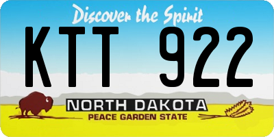 ND license plate KTT922