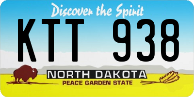 ND license plate KTT938