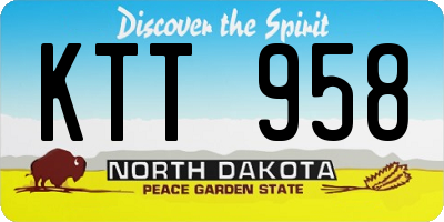 ND license plate KTT958