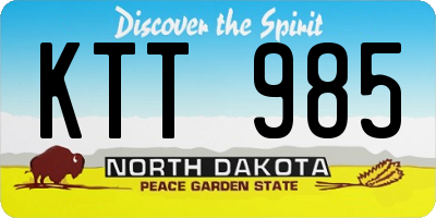 ND license plate KTT985