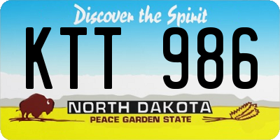 ND license plate KTT986