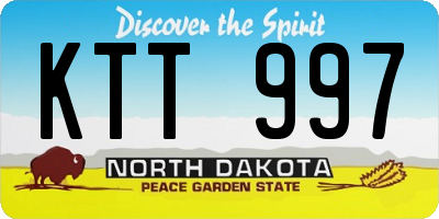 ND license plate KTT997