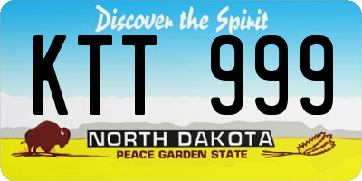 ND license plate KTT999