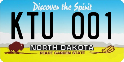 ND license plate KTU001