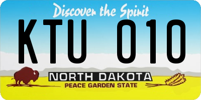 ND license plate KTU010
