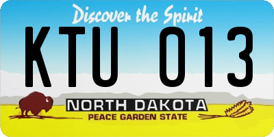 ND license plate KTU013