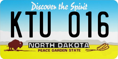 ND license plate KTU016