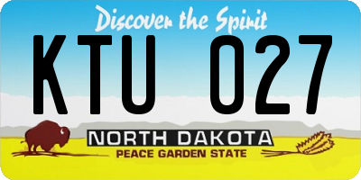 ND license plate KTU027