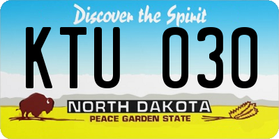 ND license plate KTU030