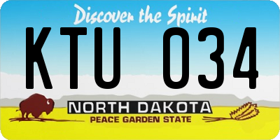 ND license plate KTU034