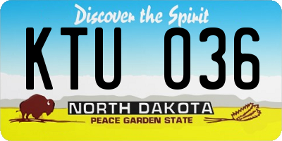 ND license plate KTU036