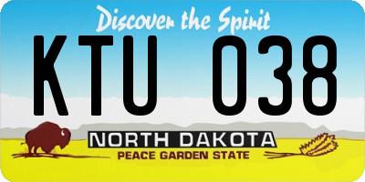 ND license plate KTU038