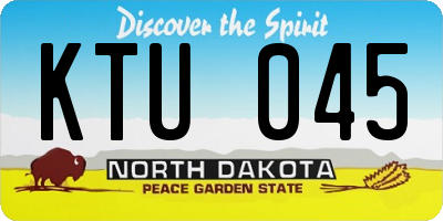 ND license plate KTU045