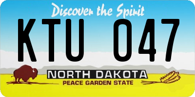 ND license plate KTU047