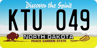 ND license plate KTU049