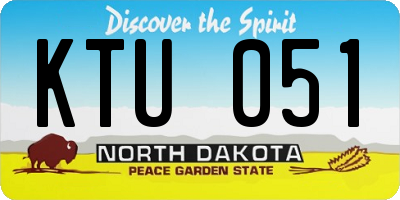 ND license plate KTU051