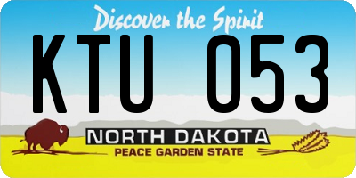 ND license plate KTU053