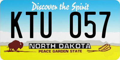 ND license plate KTU057